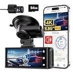 REDTIGER 4K Dash Cam Front and Rear Camera, 3.18" Touch Screen, 64GB Card Included, Car Dash Camera Built-in WiFi GPS, UHD 2160P Night Vision, WDR, Parking Monitor (F7N Touch)