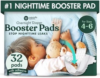 Naturally Nature Overnight Diaper Booster Pads with Adhesive for Pull-on & Regular Diapers | Nighttime Leak Protection for Heavy Wetters and Active Sleepers for Boys & Girls