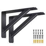 Wdwlbsm 2Pcs Countertop Support Brackets 6"x 8" Heavy Duty Shelf Brackets,Corbels for Countertops Triangle Support Mantel Brackets Solid DIY Floating Shelf Supports 90 Degree