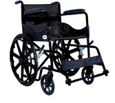 Asmofit Foldable Wheelchair for old age people with Safety Belt | 23-inch Solid Mag Wheels - Ideal for Travel, Patients, Post Surgery, Senior Citizens, Weight Capacity 100 KG (Color : Black, Unisex)