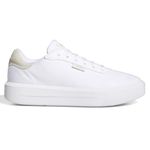 adidas Women's Court Platform Tennis Shoe, White Gold Metallic Black, 6 UK