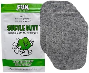 Subtle Butt Reusable Gas Neutralizers: 5 Activated Carbon Charcoal Fart Pads (April Fools Gag Gift)