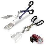 BBQ Croc 3-in-1 Barbecue Tool Pack - 15-inch & 18-inch with Light - Extra Light Tongs, Spatula and Grill Scraper (18 inch + 15 inch with Flashlight)