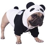 iChoue Panda Dog Halloween Costumes Clothes Sweater Cute Funny for French Bulldog Cold Weather Winter Coats Hoodies Frenchie English Pug Pitbull Corgi Puppy - Black / XLarge