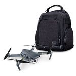 USA Gear Drone Backpack - Drone Case Compatible with DJI Mavic Pro, Spark Mini, Ryze Tello, Yuneec Breeze and More - Customizable Interior, Weather Resistant, Storage for Drone Accessories - Black