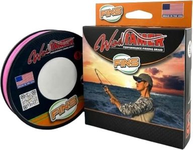 FINS Windtamer Braided Fishing Line - Versatile, Compact Braid for All Fisheries, Reduces Wind Knots and Rod Tip Wraps - High Performance 4-End Braid - Hi-Viz Pink - 50 lb - 4000 Yds