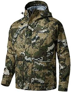 BASSDASH Walker Breathable Waterproof Fishing Hunting Wading Jackets with Silent Outer Fabric for Men Women in 7 Sizes, Veil, X-Large