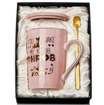 Doublewhale Cute Birthday Gifts for Girlfriend, Wife Birthday Gifts, Anniversary Wedding Gifts for Wife from Husband - You Make My Knob Throb - 14oz Pink Ceramic Coffee Mug with Gift Box