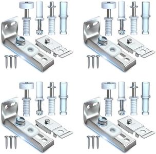 Bi-fold Door Hardware Repair Kit - 4 Pack Closet Door Hardware Set for 24 36 72 inch Track Folding Doors Accordian Pantry Hardware Replacement Parts Include Tops & Bottom Pivots, Bracket & Guide Wheel