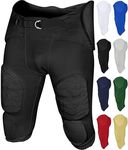 Exxact Sports Proline Youth Integrated Football Pants with 7 Flex Pads, Lightweight Football Practice Pants for Protection (YL, Black)