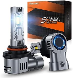 SEALIGHT 9005/HB3 Light Bulbs, 1:1 Design 50000LM Fog Bulbs with 14000RPM Cooling Fan, Plug-N-Play, Pack of 2