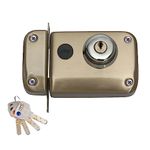 Godrej Ultra XL+ Rim Deadbolt 2C Rim Lock for Main Door, Suitable for Left & Right Handed Doors, Inside Opening Wooden Door Rim Lock with 4 Keys (Sunset Rose Gold, Pack of 1)