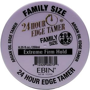 24 Hour Edge Tamer, Extreme Firm Hold, 8.25Oz - No Flaking, White Residue-Free, Shine & Smooth Texture, Enriched with Argan Oil & Castor Oil, Healthy Hair Styling Gel, Strong Hold, Perfect Edges