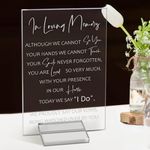 Chunful Memorial Table Sign for Wedding, Acrylic Wooden Wedding Reception Signs, Sympathy Gift in Loving Memory Wedding Sign, Wedding Memorial Signs for Wedding Gift Anniversaries Reunions(Bright)