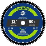 EZee 12 Inch 80 Teeth with 1 Inch Arbor Circular Saw Blades,0.09 Inch Thin Kerf,Tungsten Carbide Tipped(TCT) ATB Teeth Fine Finish for Various Wood Cutting,Miter Saw/Table Saw,Max RPM 4000(1-Pack)