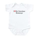 CafePress I Love My Grandpas Mustangs Infant Bodysuit Cute Infant Bodysuit Baby Romper Cloud White