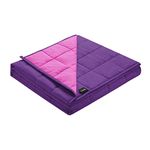 MMSD Cooling Weighted Blanket 20 lbs (60''x80'', Pink/Purple), Cool Weighted Blanket for Adults, 100% Cotton Material with Glass Beads