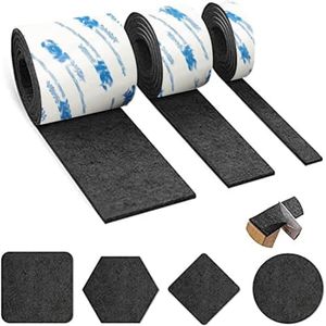 3 Size Felt Strip Rolls,Felt Pad Furniture, DIY Furniture Felt Pads Self Adhesive Floor Protector Pad for Hardwood Floors, Floor Protectors,Desk Chair Sofa Leg- Black 10/5/2cm (Black 10/5/2cm)