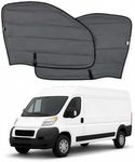 VANLUSIS Extra-Thick Magnetic Insulated Front Door Window Covers (Pair) for 2014–2026 RAM ProMaster Vans, Blackout Privacy Sun Shades for Stealth Camping – Dark Gray