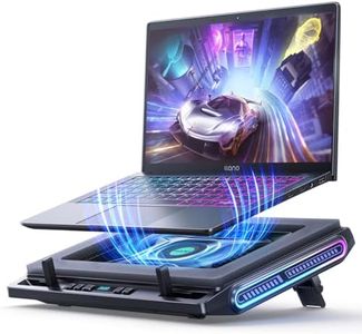 llano V10 Gaming Laptop Cooling Pad, RGB Laptop Cooler Stand with 4.72 Inch External Powerful Cooling Fan, Rapid Cooling Computer 13-17.3in, Action Button Control, 3 Adjustable Stand, 4-Port USB C&A