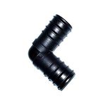 Pisces 38mm/38mm (1.25") barbed elbow for Pond and Garden Hose - Angled Tubing Adaptor for Easy Connection to Hosepipe