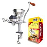 Corona Corn Grinder with Low Hopper, Grain Mill, Manual Grinder For Corn, Rice, Soybeans, Pepper, Chickpeas, Cast Iron Wheat Grinder For Domestic Use