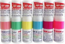 Poy Sian Mark-2 Nasal Relief Inhaler | 2 in 1 Inhaler | Refreshing And Aroma Oil Stick Multicolour (6 pcs)