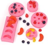 Kurtzy Fruit Shaped Silicone Moulds (5 Pack) - 3D Pineapple, Orange, Strawberry, Blueberry & Mulberry Moulds - Candy Moulds for Jelly, Chocolate, Fondant & Soap - Cupcake Topper Decoration Supplies