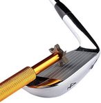 Golfoy Basics Groove Sharpener Tool with 6 Cutter Faces, Improved Backspin and Ball Control, Groove Sharpener Tool Cleaner for All Irons and Wedges, Re-Grooving Cleaning Tool Golf Accessories (Gold)