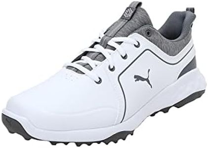 PUMA Men's Grip Fusion 2.0 Golf Shoe, White-Quiet Shade, 10 UK