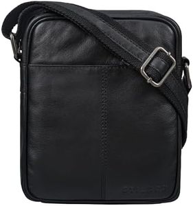 STILORD 'Jude' Men's Shoulder Bag Small Leather Vintage Bag Messenger Bag Men's Bag for Hanging Crossbody Bag Genuine Leather Shoulder Bag Men, black, S