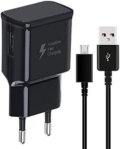 DBZYLN Cargador USB Rapido con Cable Micro USB 150cm Compatible con Samsung Galaxy S7 Edge S6 Edge S4 S3 A6 J7 J6 J5 J3 Note5 Note4 Note2 Tab S Tab S2, Moto G5, E6, E5, E4 Carga Rapida Charger- Negro