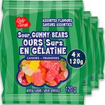 Gummy Candy Bag - Sour Gummy Bears | Smart Choice from Lady Sarah Variety Sweets - Canada's Top Gummies Candy - 4 Sour Candy Bags x 120g - 480g