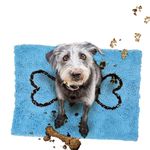 Soggy Doggy Microfiber Chenille Doormat for Wet Dog Paws, Large 26 x 36 Inch, Blue/Brown Bone
