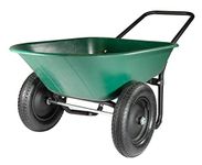 Marathon Yard Rover – 2 Tire Wheelbarrow Garden Cart - Green/Black