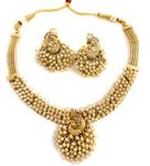 Gold plated pearl & ruby studded artificial temple jewellery. Wedding Jewellery Necklace of Adyashree latest jewellery fashion Set For Women (mango design)