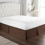 HC Collection Bed Skirt Full Bed, Soft Microfiber Box Spring Cover, 14" Inch Drop Full Size Bed Skirt, Wrinkle & Fade Resistent - Brown