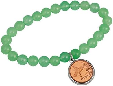 Hummingbird One Cent Coin Aventurine Stretch Bracelet