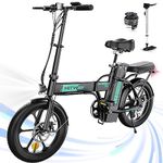 HITWAY Electric Bike for Adults, E Bike with 36V/12Ah Removable Battery 16"×3.0 Fat Tire Folding Electric Bicycle with 500W Motor 20MPH/20-45Miles Mountain E Bike for Men Women, IP54