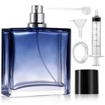 Nadinsta 100ml Empty Glass Perfume Atomiser, Refillable Gradient Blue Refillable Perfume Travel Bottle, Portable Travel Perfume Glass Spray Bottle With Funnel For Perfume Replacement,Travel,Gift