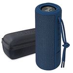 Xeneo X21 Portable Outdoor Wireless Bluetooth Speaker Waterproof with FM Radio, Micro SD Card Slot, AUX, TWS for Shower - Hard Travel Case Included(Blue)