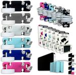 CordBrick 6pk Weighted Cord Holder for Nightstand - Phone Charger Cable Management for Travel - Phone Accessory Stocking Stuffers for Adults - Multipurpose Gift for Home, Office, Assorted