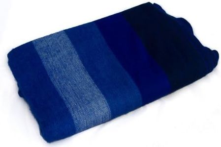 Alpaca blanket/throw, available in a variety of colours, large - hand woven and fair trade from Ecuador (Blue tones)