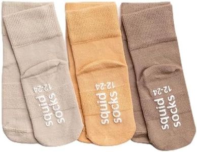 squid socks Viscose from Bamboo Socks | 0-6M, 6-12M, 12-24M, & 2T-3T | Grip Socks that Stay On | As Seen on Shark Tank (US, Age, 4 Years, 5 Years, Caramel)