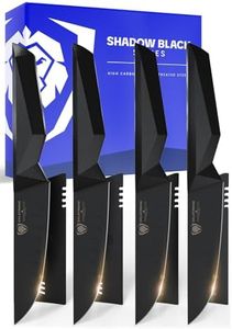 Dalstrong Steak Knife Set-4pc- 5" Blade-Shadow Black Series-Black Titanium Nitride Coated-H Carbon 7CR17MOV-X Vacuum Treated Steel-Giftable Dinner Set Kitchen Knives-Sheath-NSF Certified