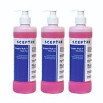 SCEPTRE SCEPTO RUB V 500ml - Pack of 3-70% alcohol with added moisturiser. (total 1.5 ltr liquid hand sanitizer). widely used in Pan India Hospitals. Surgical grade Best Hand Rub