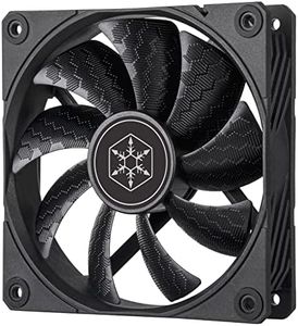 SilverStone Technology Shark Force 120 Performance Enhanced 120mm PWM Fan with Shark Skin Pattern Fan Blades, SST-SF120B, Black