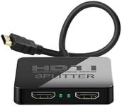 HDMI Splitter 1 in 2 Out 4K with Audio Synchronization, HDMI Hub HDMI Splitter for Dual Monitors Mirror Display Laptop for MacBook PC Desktop, Dual HDMI Adapter for 2 Monitor Displays Multi-Screen