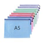 A5 Plastic Wallets File Folder Zip Lock Bags Document Wallet File Zipper Bags for Office Home School Supplies 8Pcs