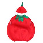 Tomato Costumes and Hat Child Performance Clothes Vegetable Fruit Costumes Cosplay (120-130cm) S